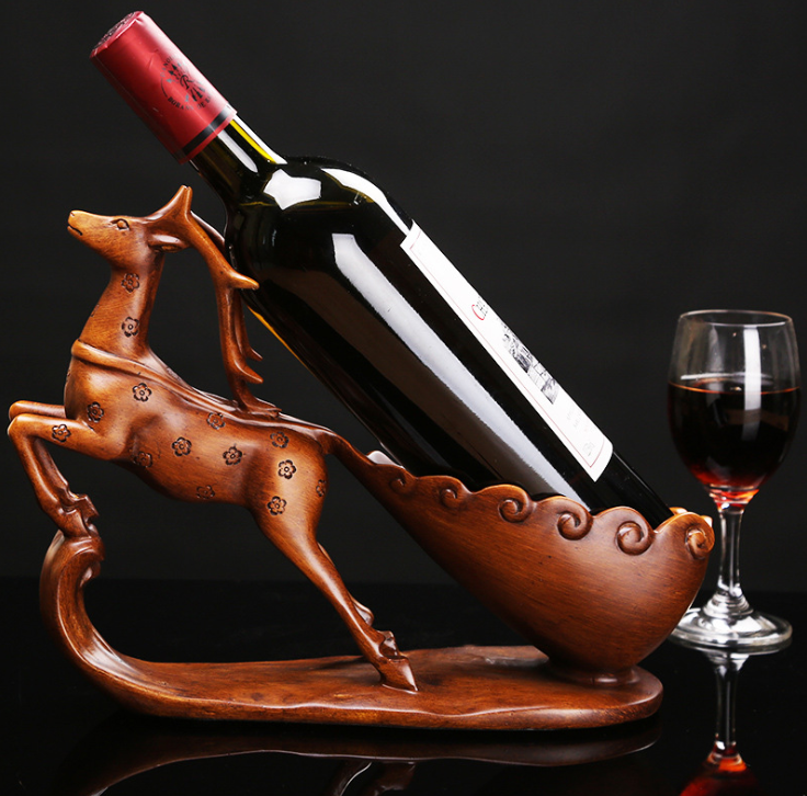 Creative European Style Deer Wine Rack Decor Shelf
