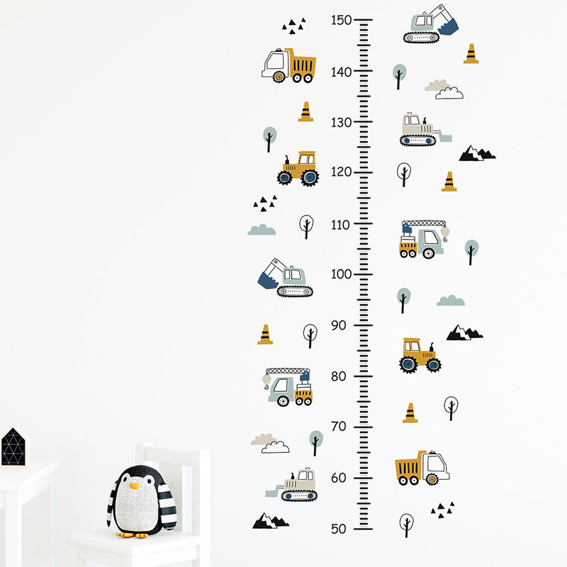Cartoon Car Height Measurement Wall Stickers for Kids
