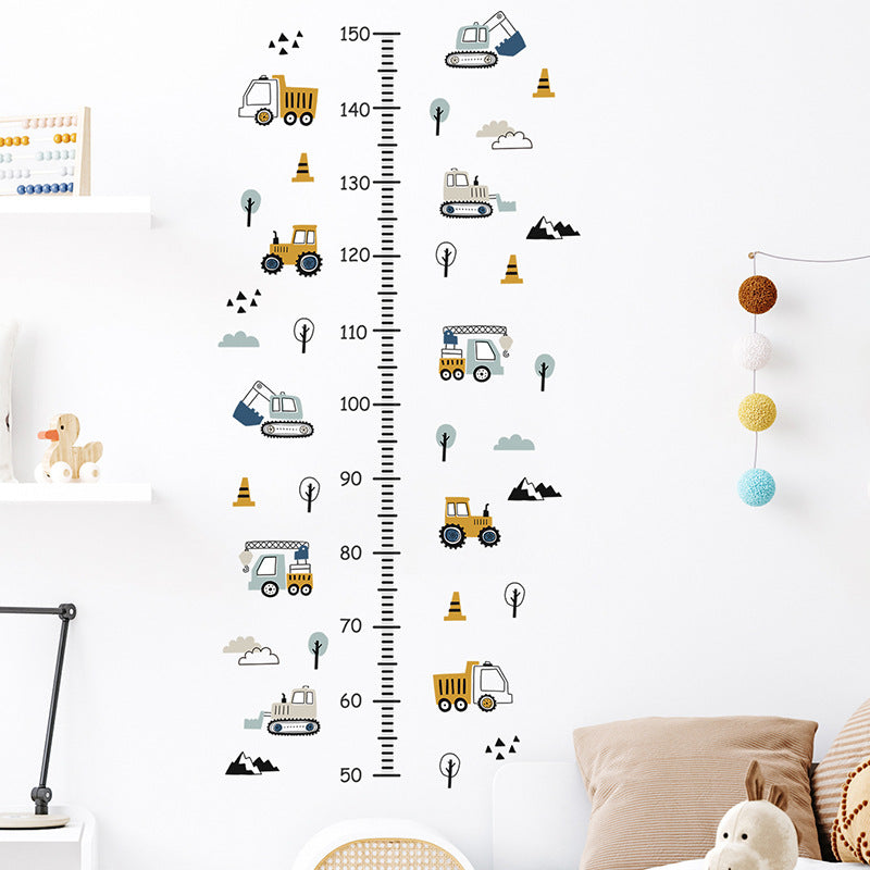 Cartoon Car Height Measurement Wall Stickers for Kids