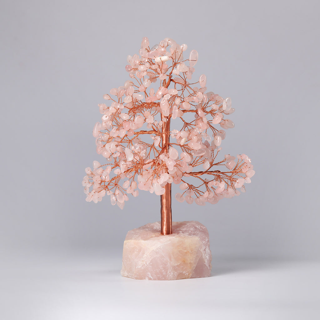 Natural Crystal Chip Handcrafted Copper Wire Tree Decor
