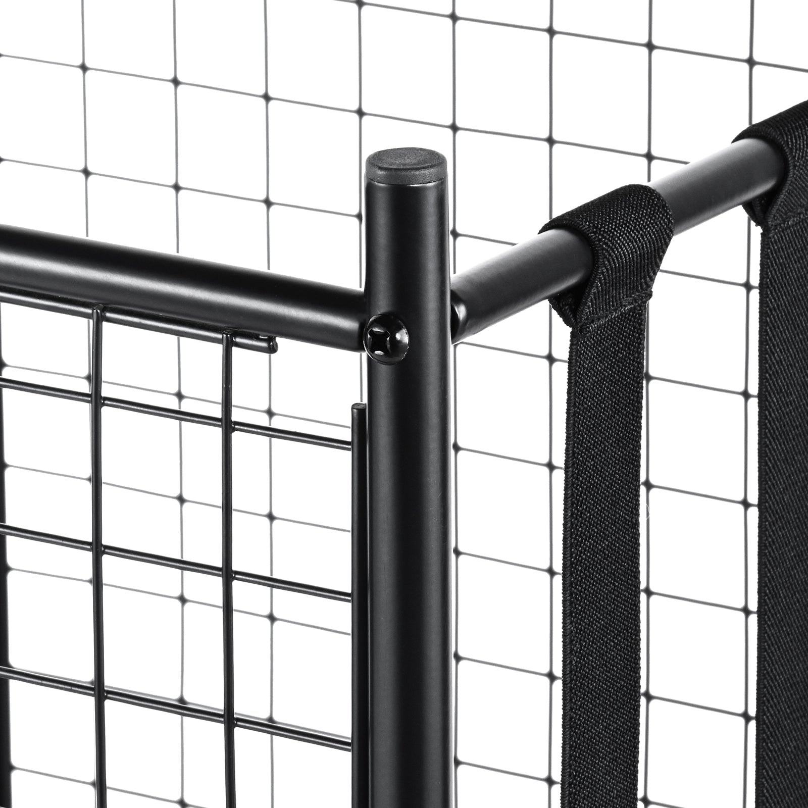 VEVOR Rolling Sports Ball Storage Cart, Lockable Basketball Cage With Elastic Straps, Sport Equipment Holder Organizer For Indoor Outdoor, Steel Storage Rack For Garages, Playgroup, Gym And Schools