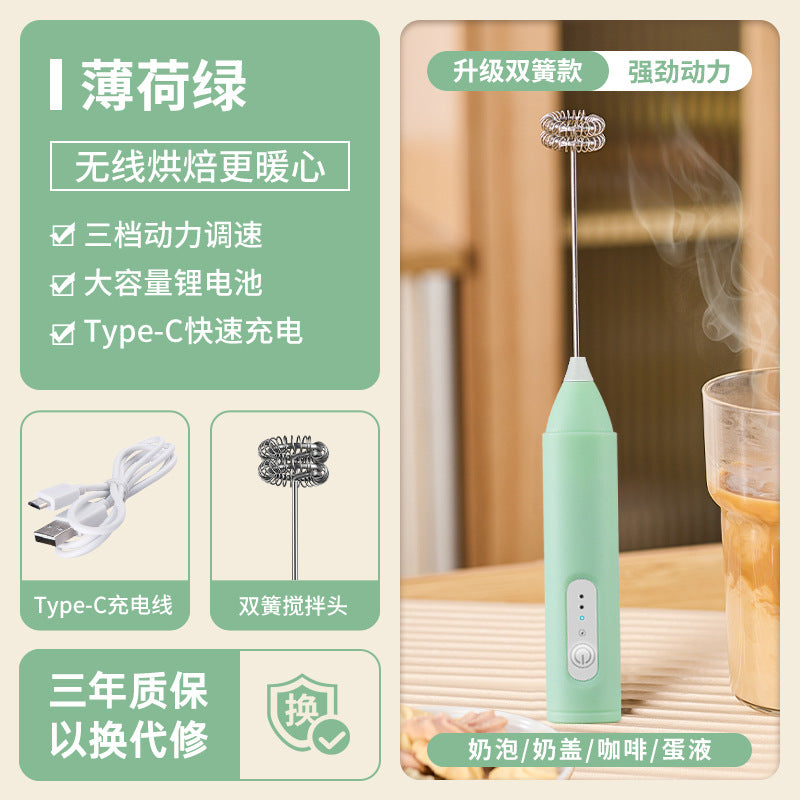 Electric Mini Milk Frother and Whisk Mixer