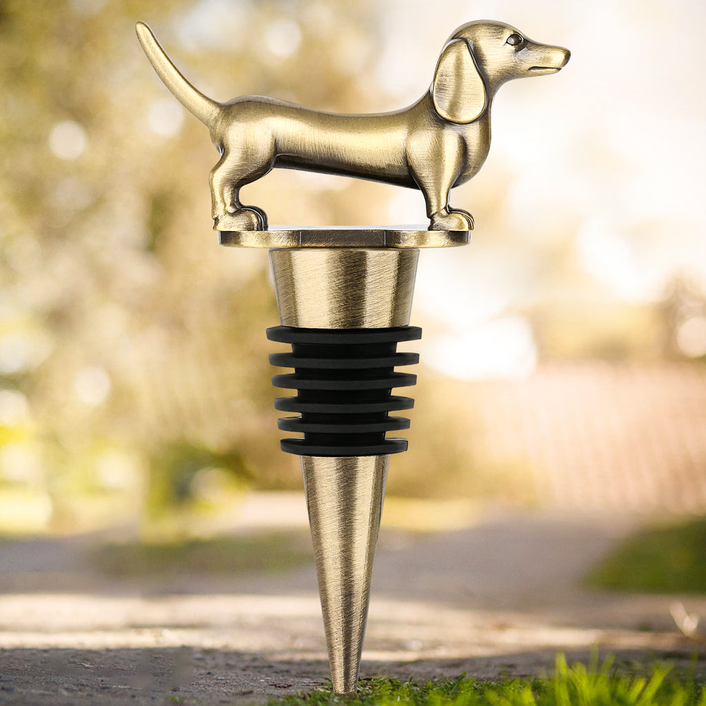 A Dachshund-shaped Red Wine Stopper, A Household Wine Champagne Stopper, An Interesting Dachshund Dog Wine Stopper, Suitable For Men And Women's Birthday Gifts, Halloween, Christmas, Father's Day, Mot