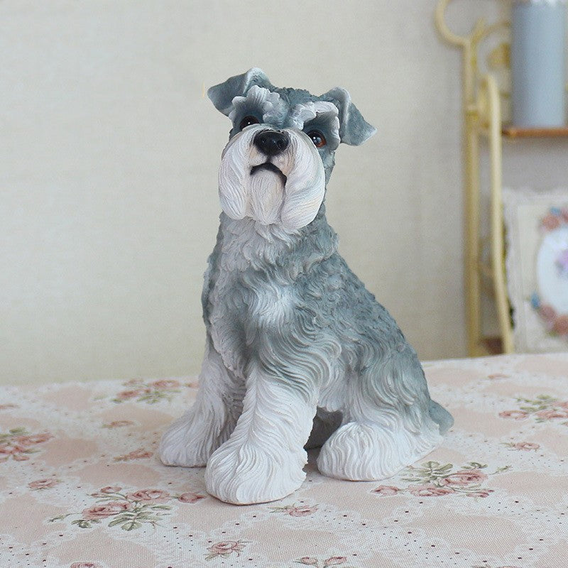 Creative Resin Schnauzer Pet Figurine for Home Decor