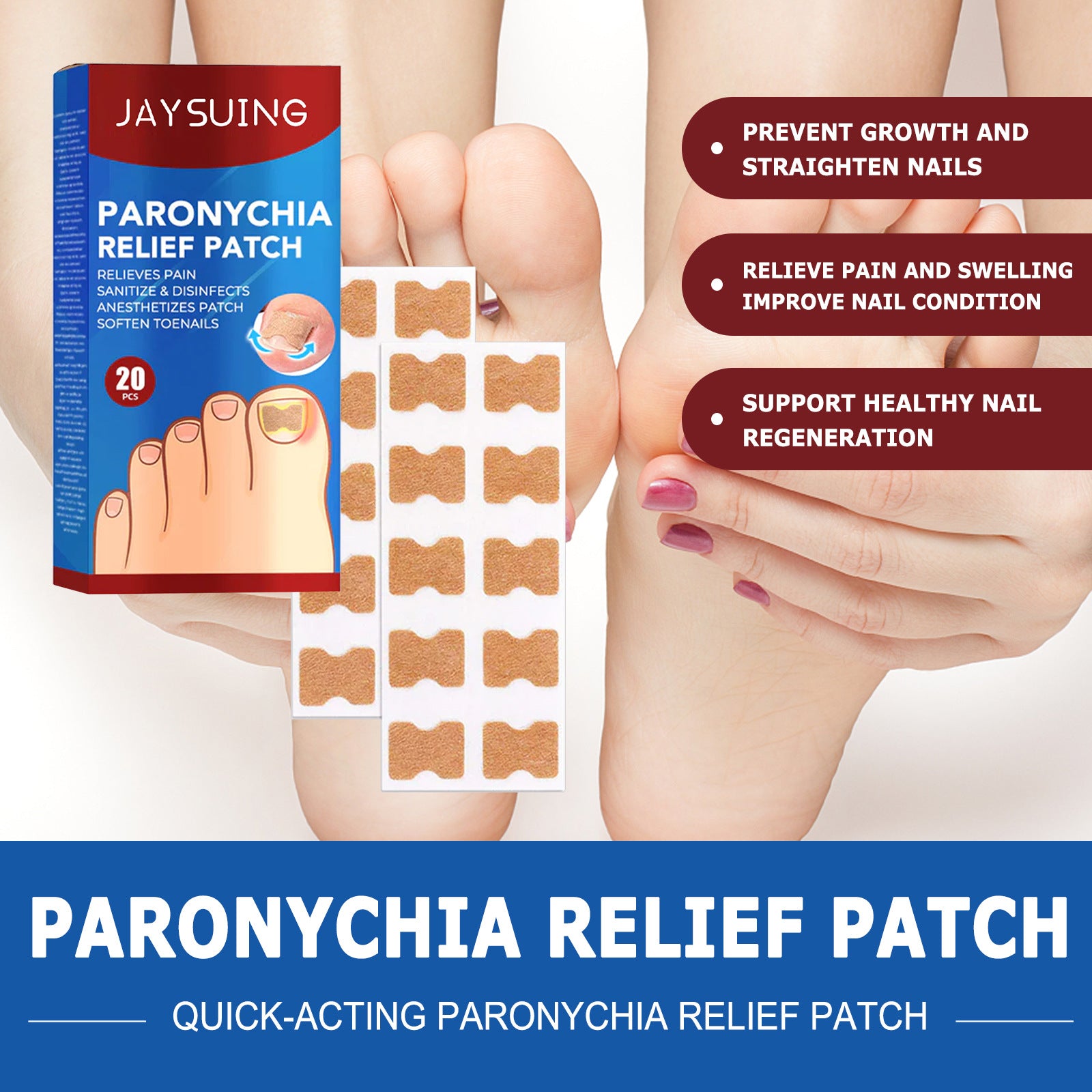 Jaysuing Nail Care Patches for Thickened Toenails