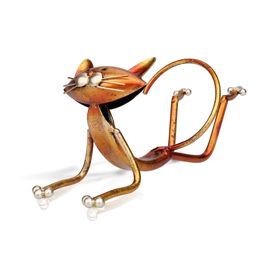 Modern Metal Yoga Cat Wine Rack Home Decoration Craft
