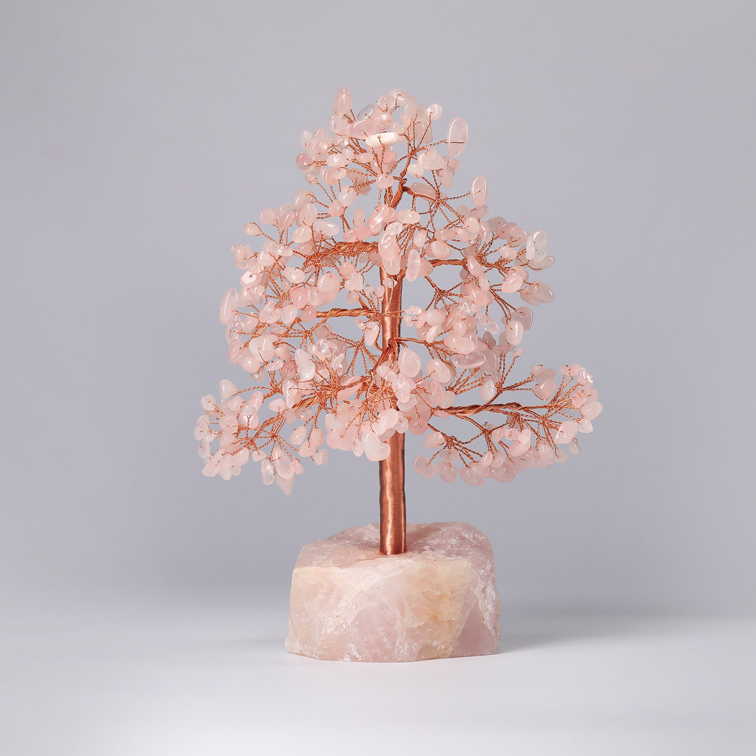 Natural Crystal Chip Handcrafted Copper Wire Tree Decor