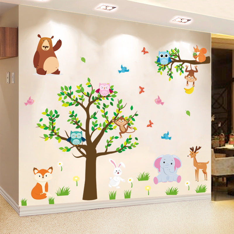 Cartoon Forest Animal Wall Stickers for Kids' Rooms
