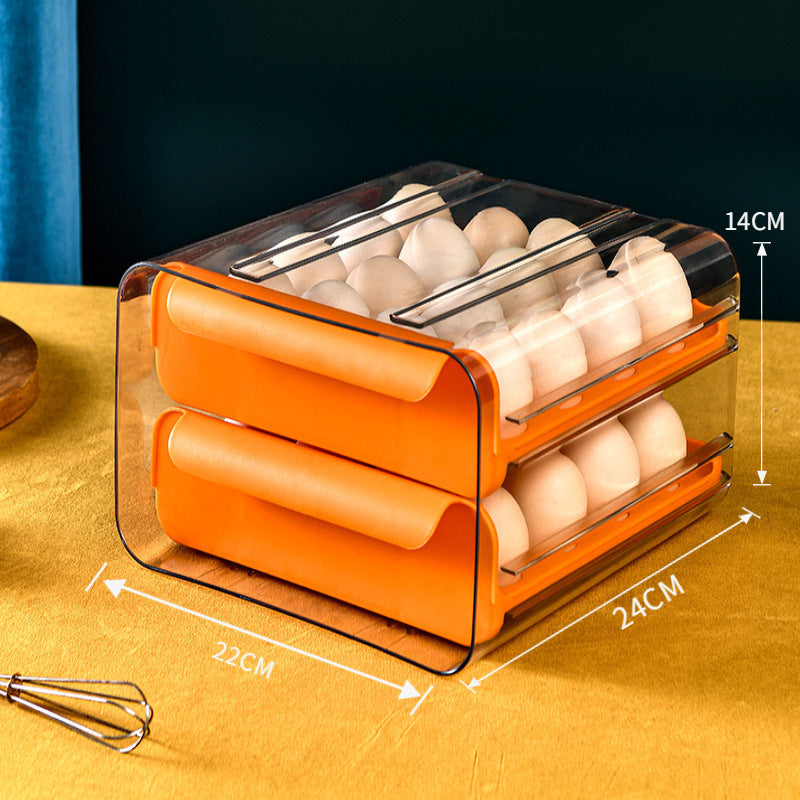 Transparent 32-Grid Double-Layer Egg Storage Box