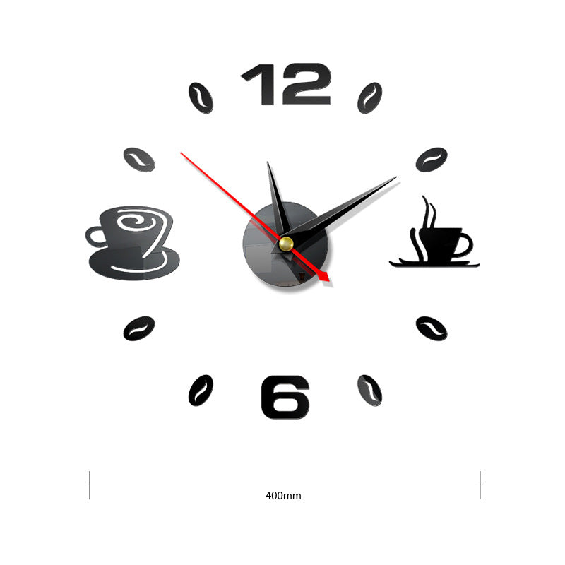 Stylish Acrylic Mirror Wall Clock - 3D Square Design