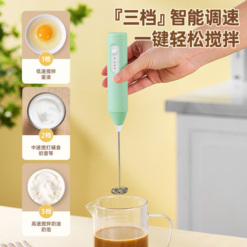 Electric Mini Milk Frother and Whisk Mixer