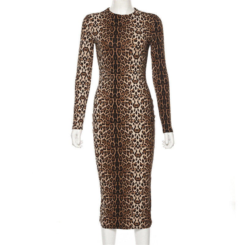 Women's Long Sleeve Sexy Printed Bodycon Dress