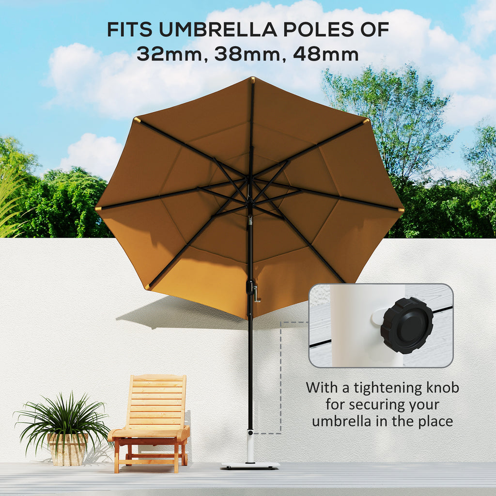 Square Patio Umbrella Base, 41 lbs Metal Umbrella Stand Base with Adjustable Foot Pads, Heavy Duty Patio Umbrella Holder for 1.3"/1.5"/1.9" Umbrella Poles for Outdoor, Lawn, Poolside, White