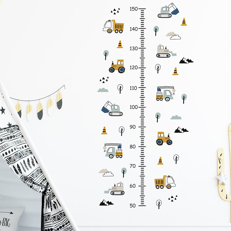 Cartoon Car Height Measurement Wall Stickers for Kids