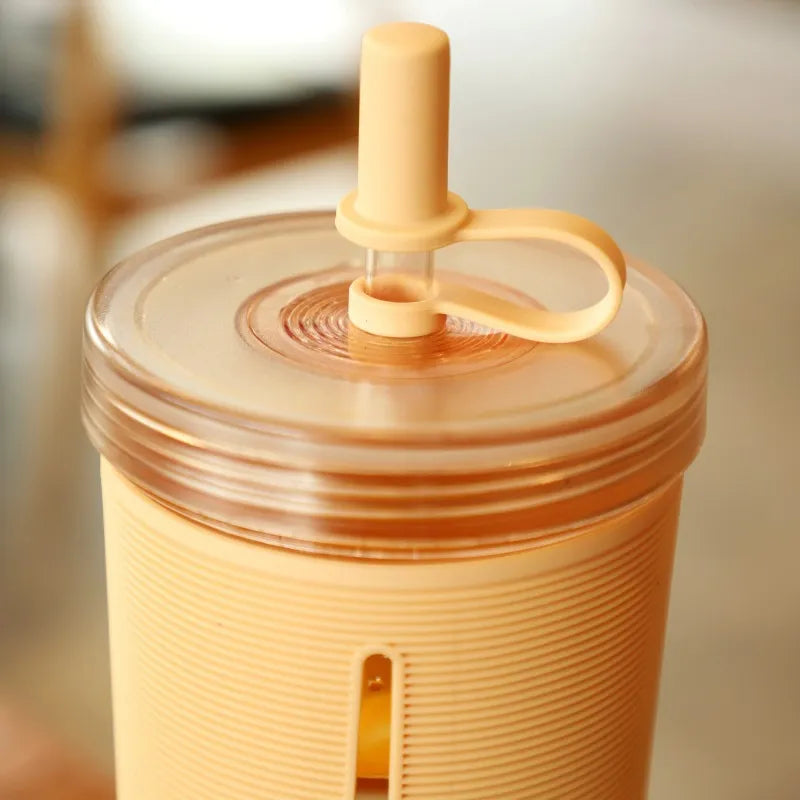 Student Portable Outdoor Double Layer Large Capacity Plastic Cup