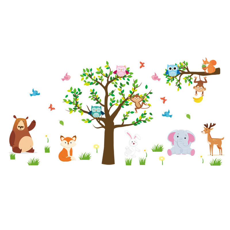 Cartoon Forest Animal Wall Stickers for Kids' Rooms