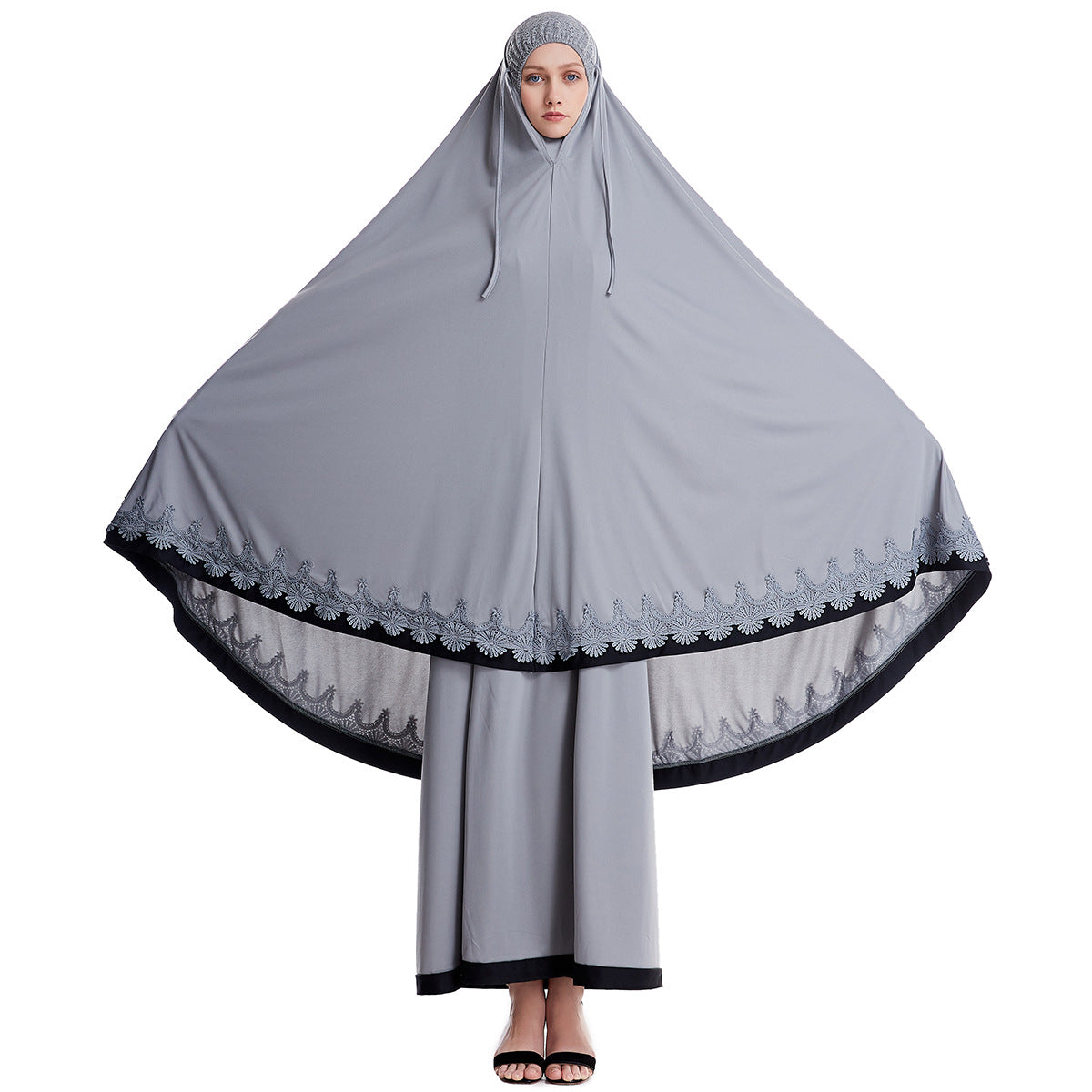 Muslim Women's Two-Piece Ethnic Outfit with Robe