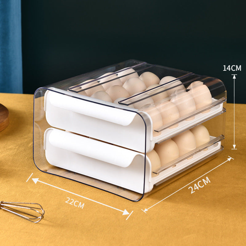 Transparent 32-Grid Double-Layer Egg Storage Box